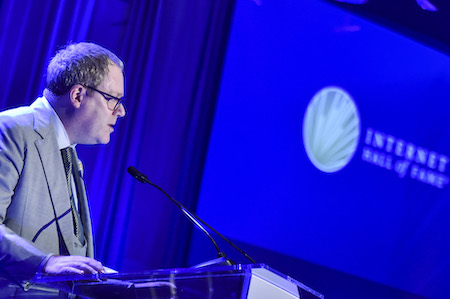 Andrew Sullivan giving a speech at the ceremony